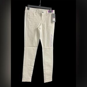 MOSSIMO DENIM MID-RISE LEGGINGS WOMEN SUPER STRETCH FITTED HIP/THIGH  WHITE 8***